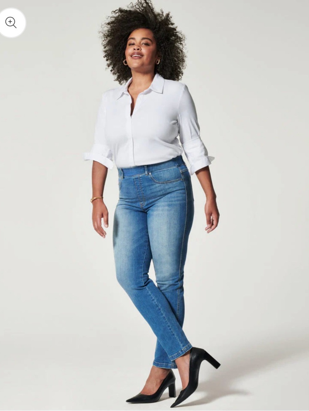 Spanx Size L TALL Straight Leg Jeans-Vintage Indigo